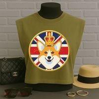 Queen Corgi Platinum Jubilee Emblem Garment-Dyed Women's Muscle Tee thumb 3