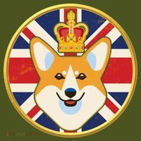 Queen Corgi Platinum Jubilee Emblem Mousepad thumb 1