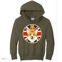 Queen Corgi Platinum Jubilee Emblem Kids Hoodie thumb 0