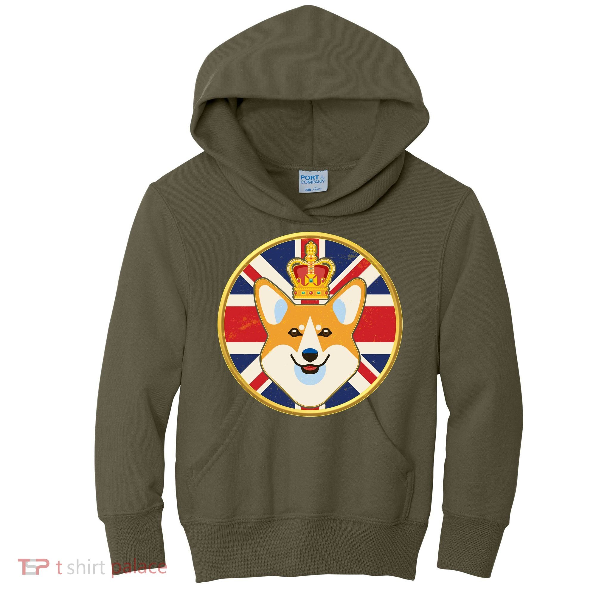 Queen Corgi Platinum Jubilee Emblem Kids Hoodie