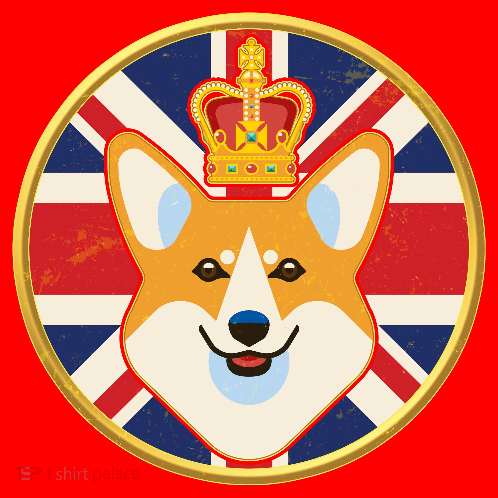 Queen Corgi Platinum Jubilee Emblem Santa Hat
