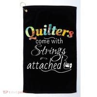 Quilters Come With Strings Attached Funny Golf Towel thumb 0