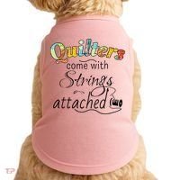 Quilters Come With Strings Attached Funny Doggie Tank thumb 0