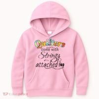 Quilters Come With Strings Attached Funny Kids Hoodie thumb 0