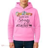 Quilters Come With Strings Attached Funny Kids Hoodie thumb 4