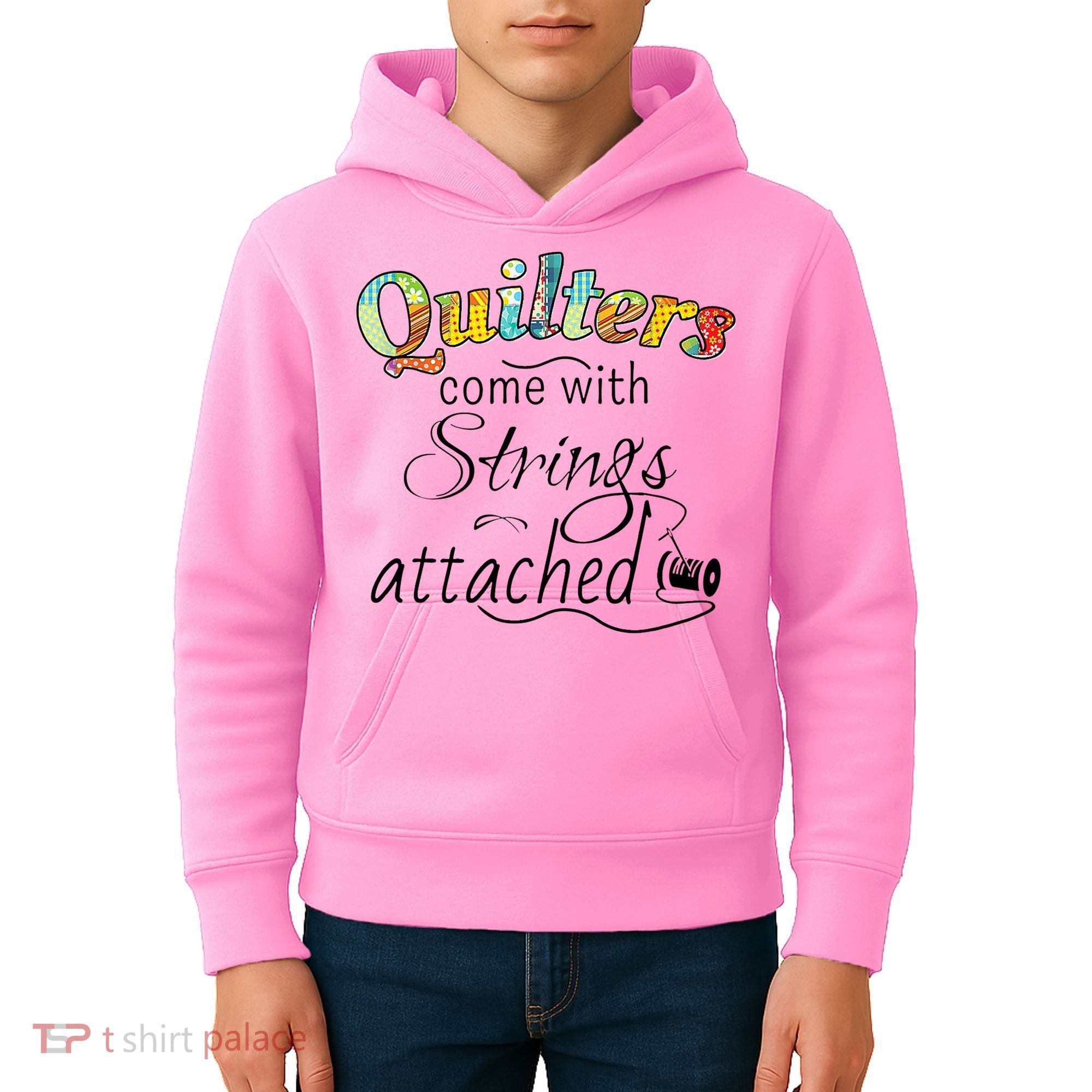 Quilters Come With Strings Attached Funny Kids Hoodie
