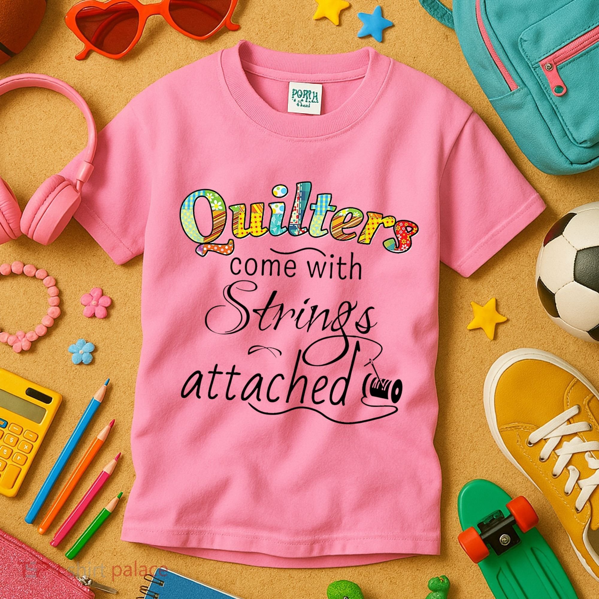 Quilters Come With Strings Attached Funny Kids T-Shirt
