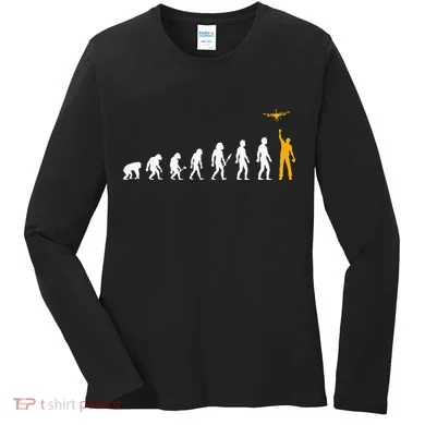 Quadcopter Drone Evolution FAA Certified Drone Pilot RC Women's Long Sleeve Shirt