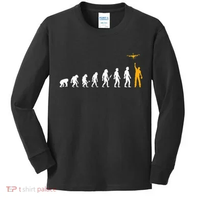 Quadcopter Drone Evolution FAA Certified Drone Pilot RC Kids Long Sleeve Shirt