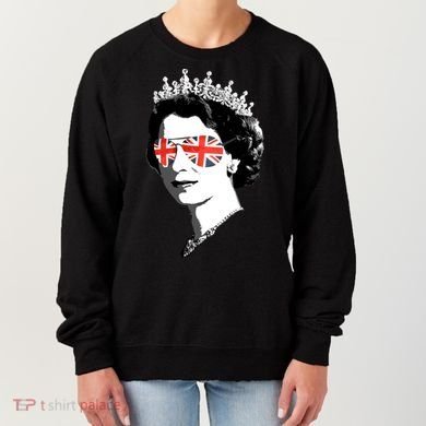 Queen Elizabeth Ii Sunglasses British Crown Union Jack Meme Gift Women's Sweatshirt