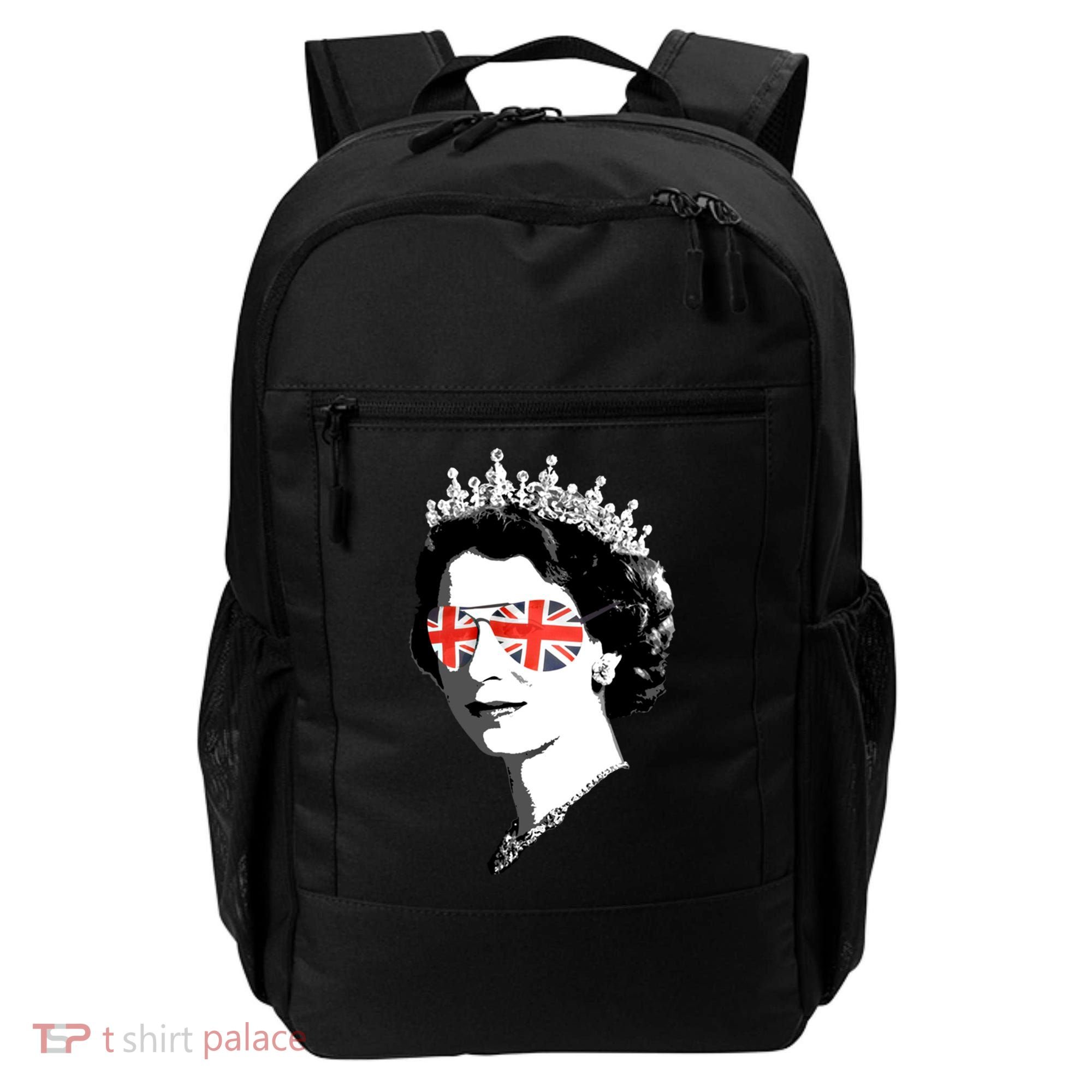 Queen Elizabeth Ii Sunglasses British Crown Union Jack Meme Gift Backpack