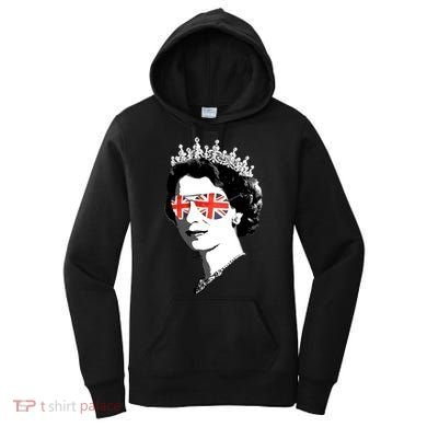 Queen Elizabeth Ii Sunglasses British Crown Union Jack Meme Gift Women's Hoodie