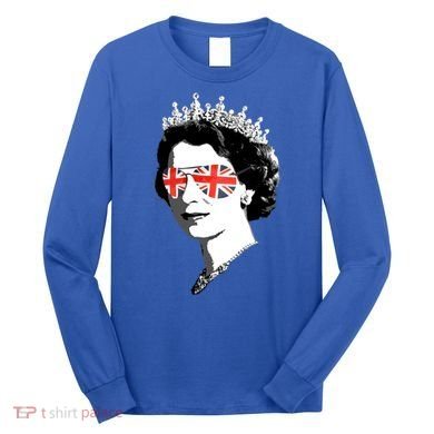 Queen Elizabeth Ii Sunglasses British Crown Union Jack Meme Gift Long Sleeve Shirt