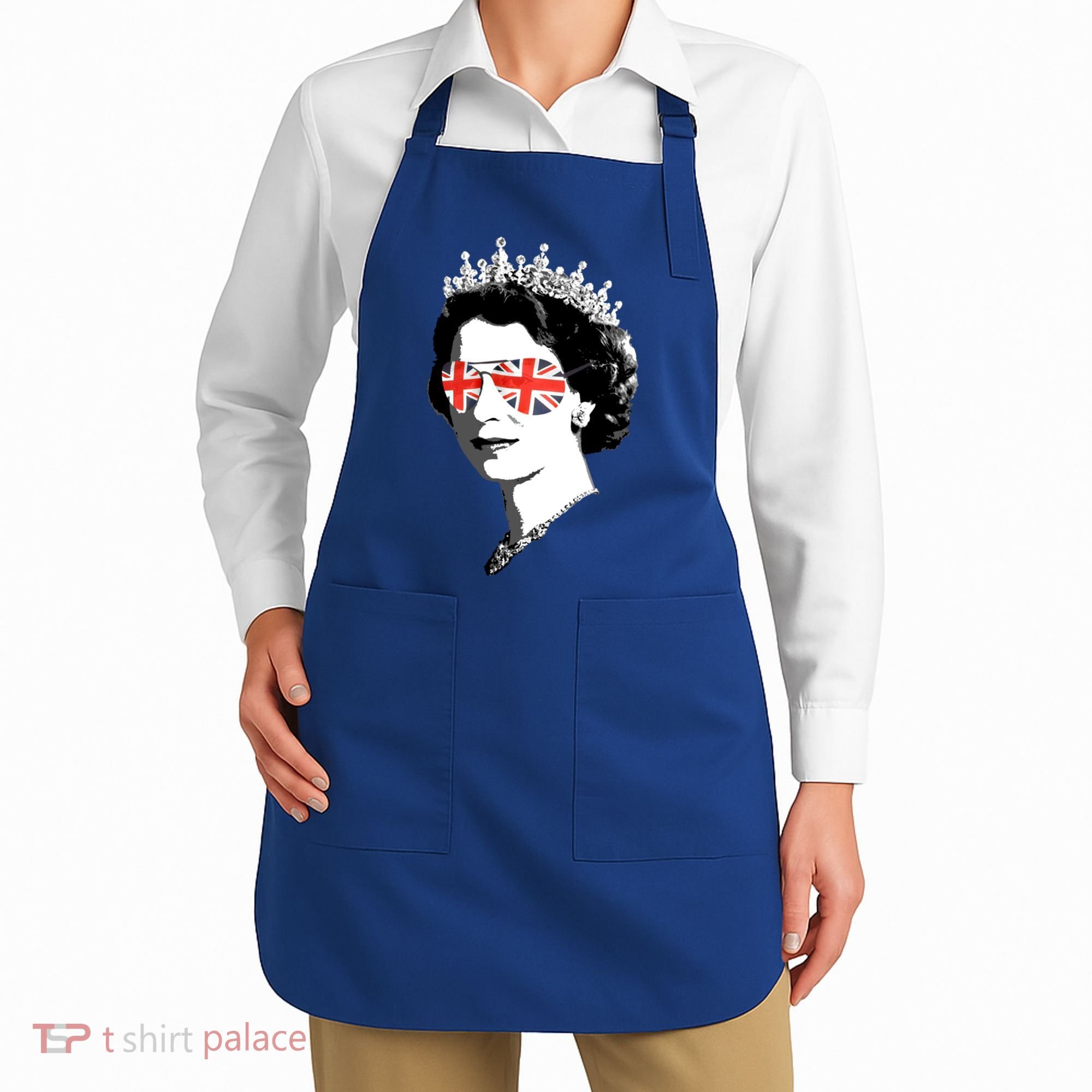 Queen Elizabeth Ii Sunglasses British Crown Union Jack Meme Gift Apron