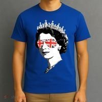 Queen Elizabeth Ii Sunglasses British Crown Union Jack Meme Gift T-Shirt thumb 3