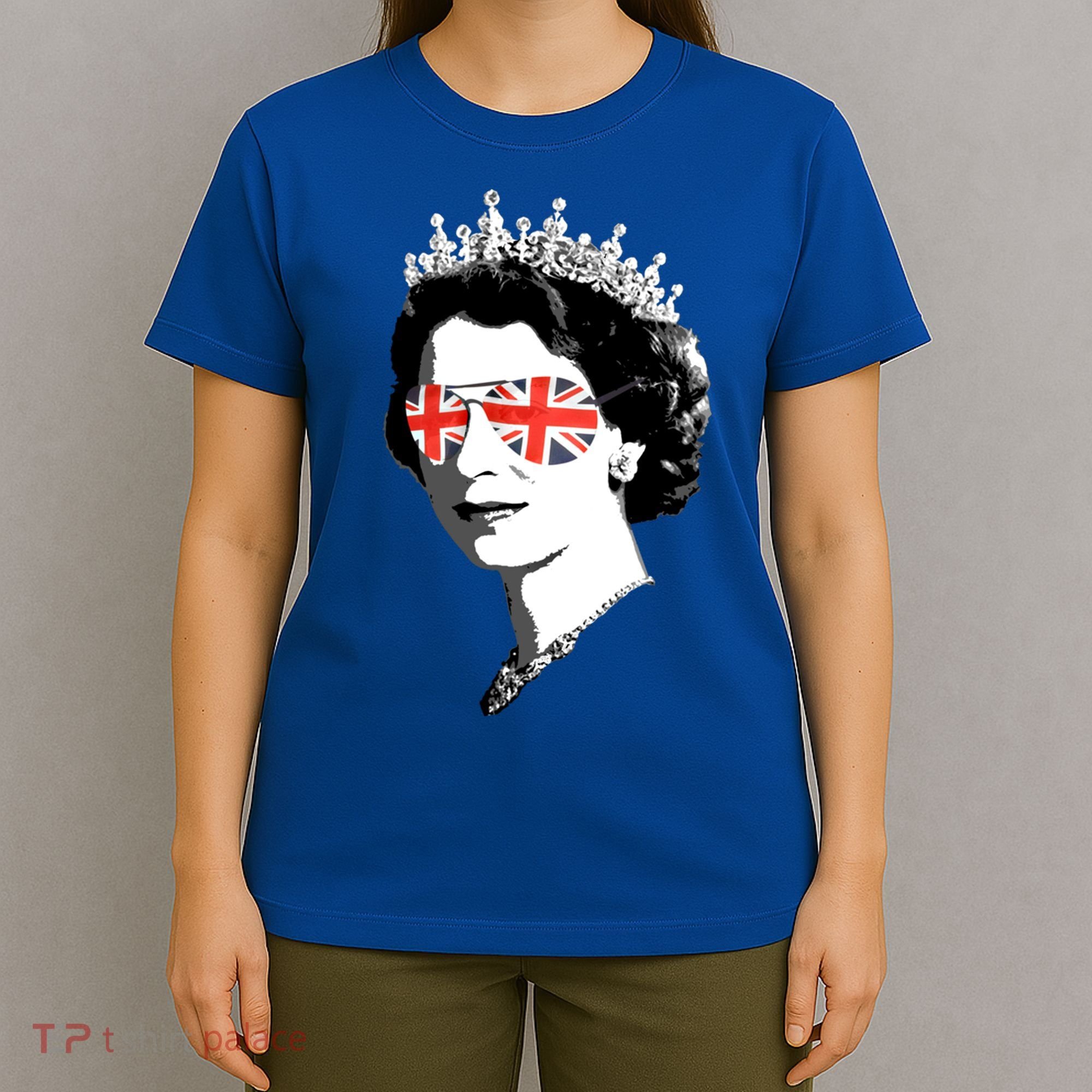 Queen Elizabeth Ii Sunglasses British Crown Union Jack Meme Gift T-Shirt