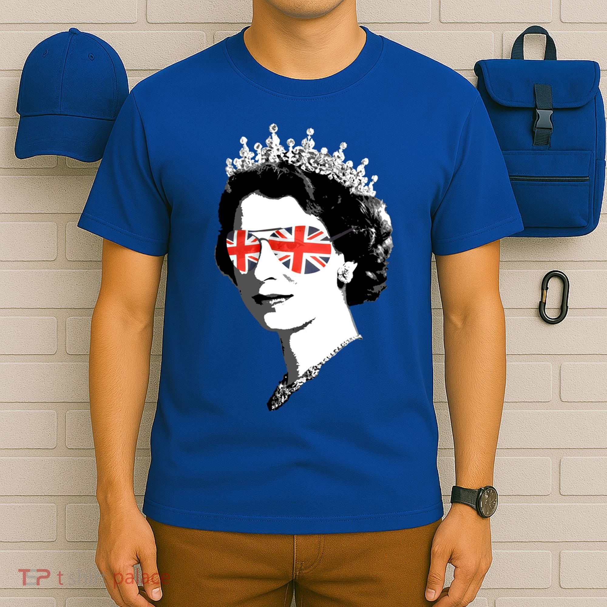 Queen Elizabeth Ii Sunglasses British Crown Union Jack Meme Gift T-Shirt