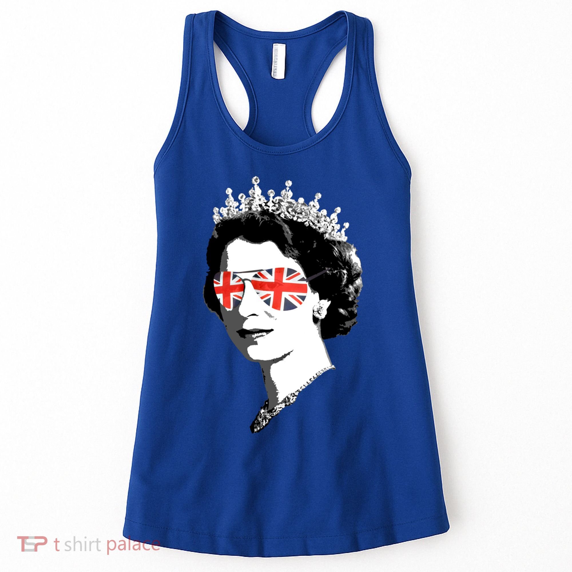 Queen Elizabeth Ii Sunglasses British Crown Union Jack Meme Gift Women's Tank Top