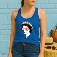 Queen Elizabeth Ii Sunglasses British Crown Union Jack Meme Gift Women's Tank Top thumb 2