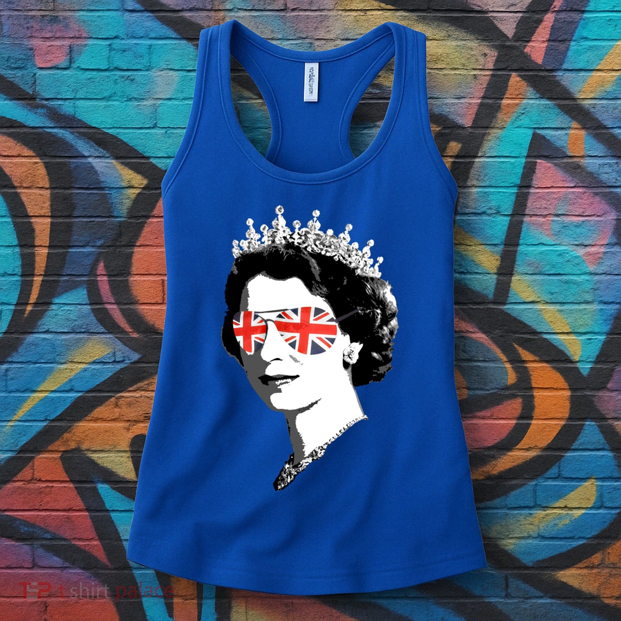 Queen Elizabeth Ii Sunglasses British Crown Union Jack Meme Gift Women's Tank Top