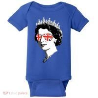 Queen Elizabeth Ii Sunglasses British Crown Union Jack Meme Gift Baby Bodysuit thumb 0