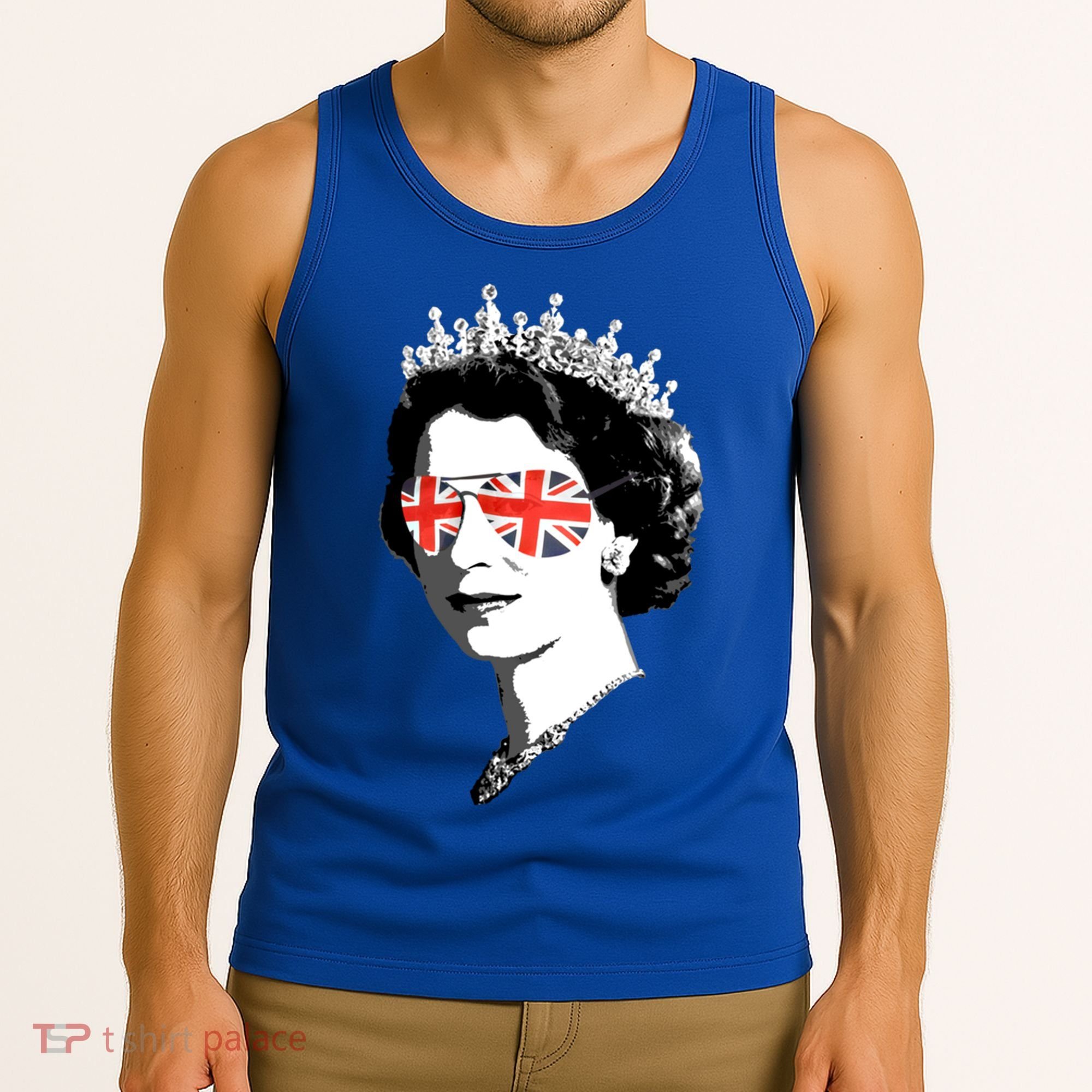 Queen Elizabeth Ii Sunglasses British Crown Union Jack Meme Gift Tank Top