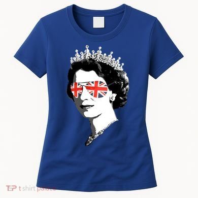 Queen Elizabeth Ii Sunglasses British Crown Union Jack Meme Gift Women's T-Shirt