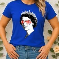 Queen Elizabeth Ii Sunglasses British Crown Union Jack Meme Gift Women's T-Shirt thumb 2