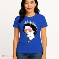 Queen Elizabeth Ii Sunglasses British Crown Union Jack Meme Gift Women's T-Shirt thumb 4
