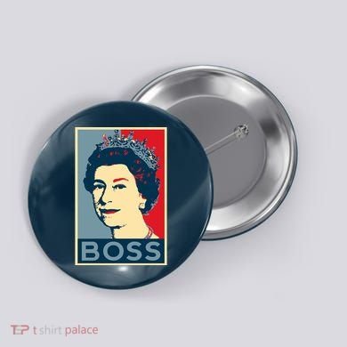 Queen Elizabeth II Boss Her Royal Highness Button