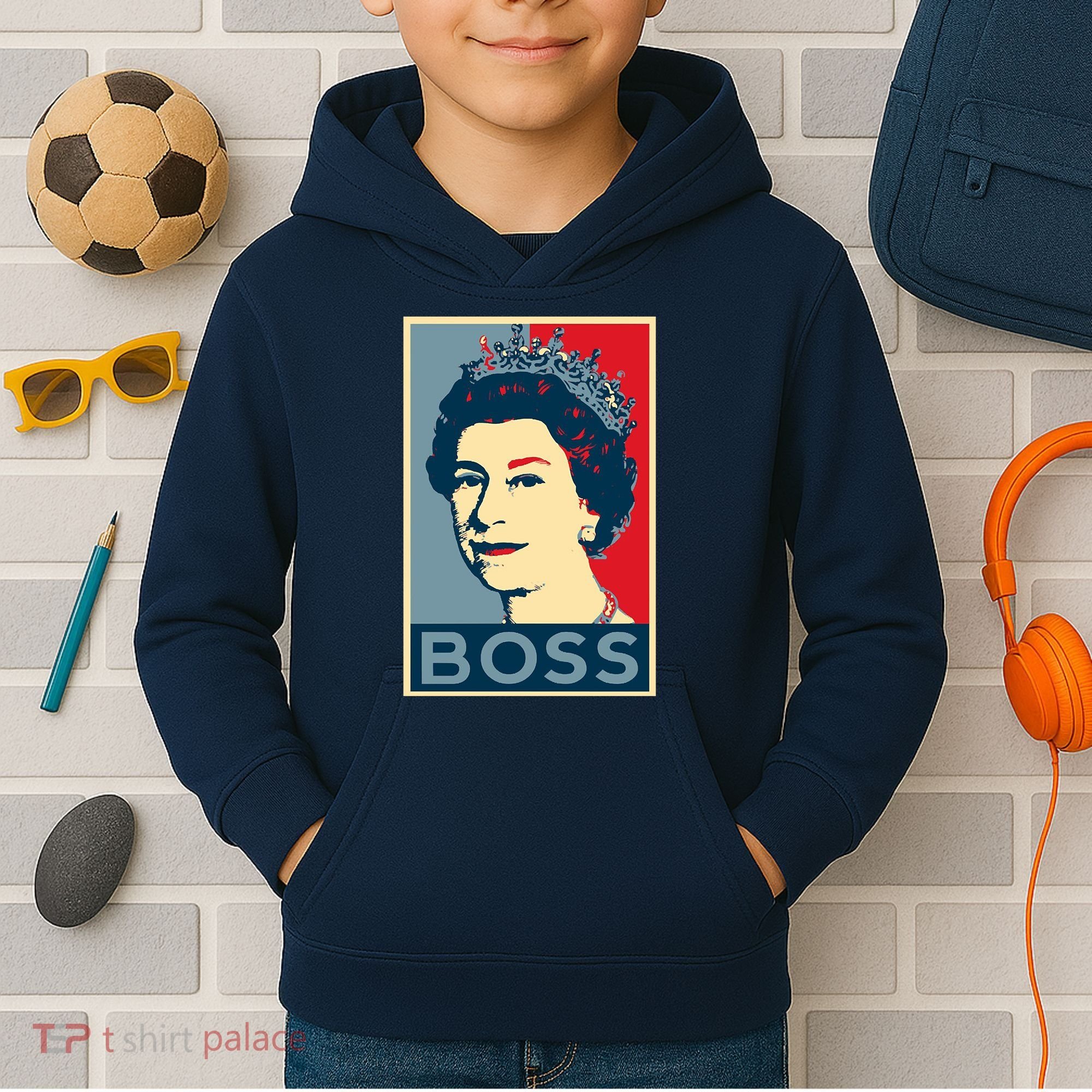Queen Elizabeth II Boss Her Royal Highness Kids Hoodie