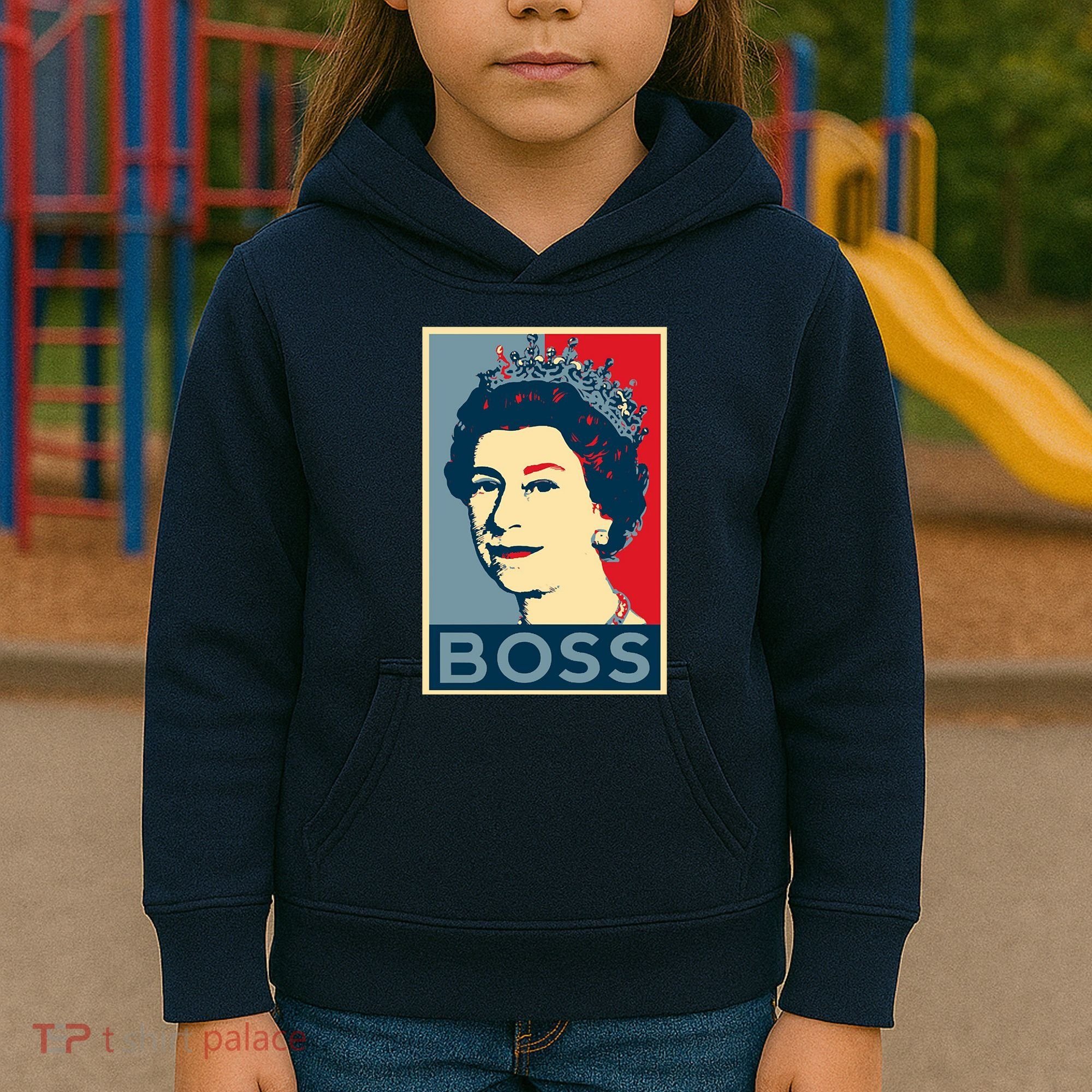 Queen Elizabeth II Boss Her Royal Highness Kids Hoodie