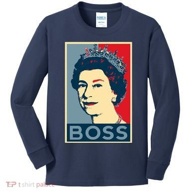 Queen Elizabeth II Boss Her Royal Highness Kids Long Sleeve Shirt