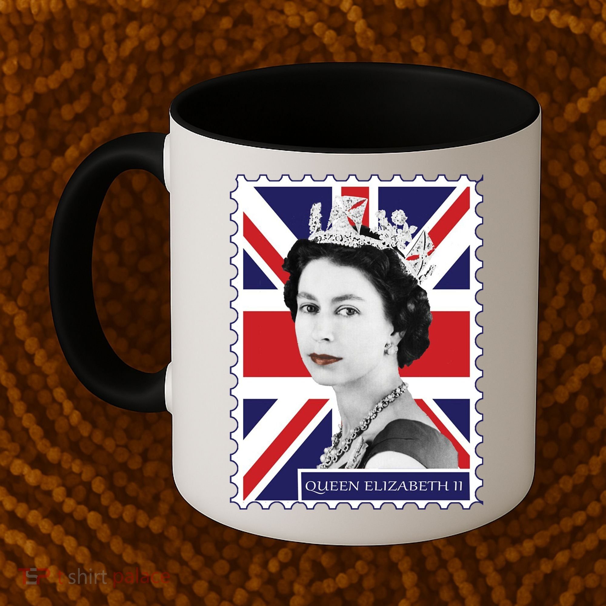 Queen Elizabeth II England Stamp Coffee Mug