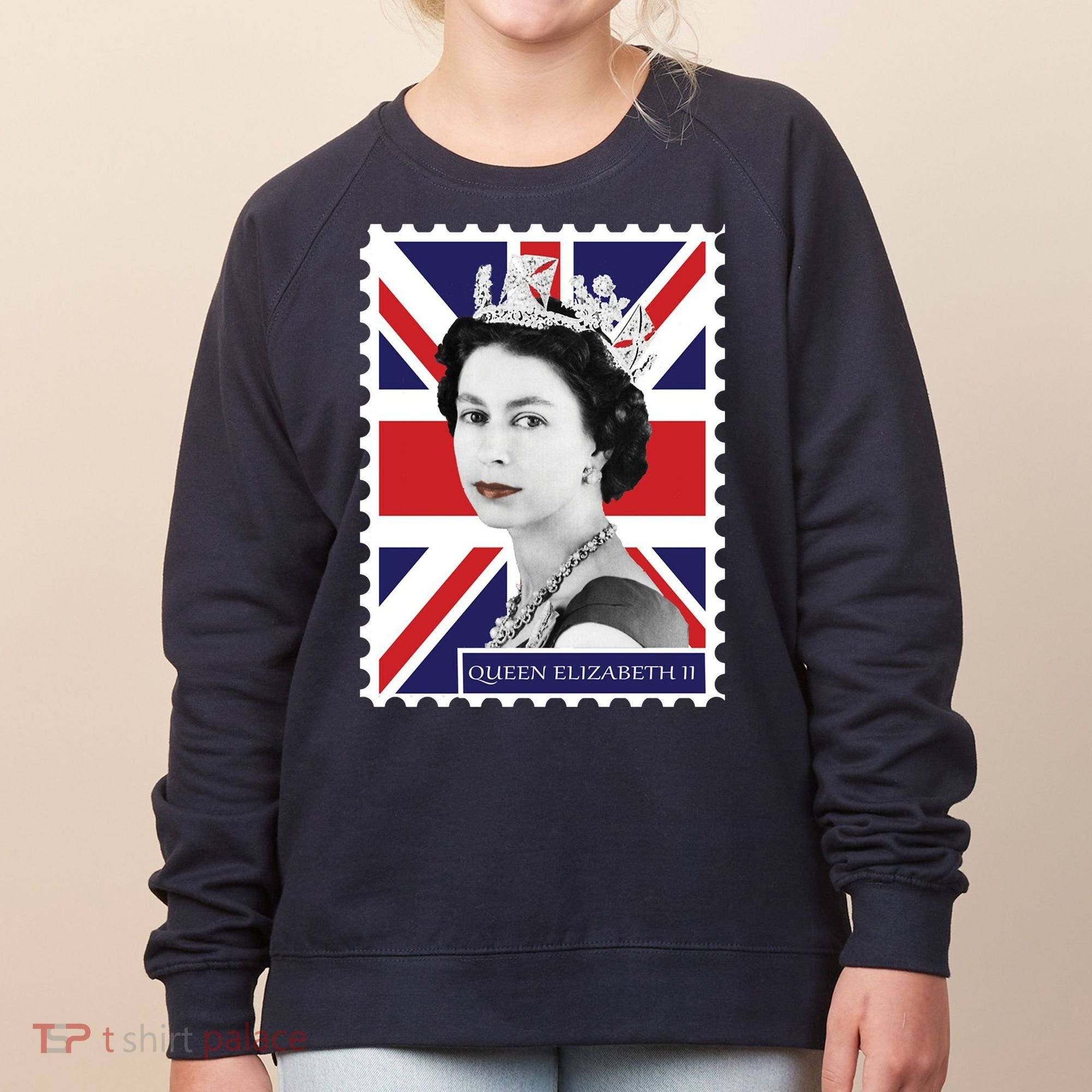 Queen Elizabeth II England Stamp Women's Sweatshirt