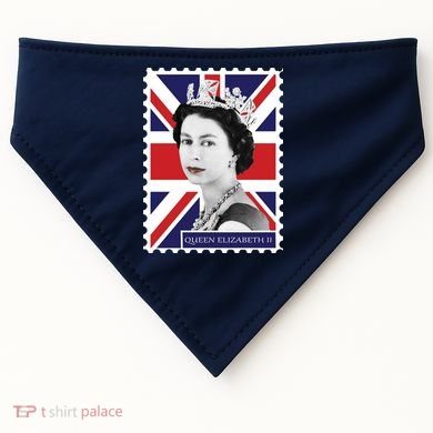 Queen Elizabeth II England Stamp USA-Made Doggie Bandana