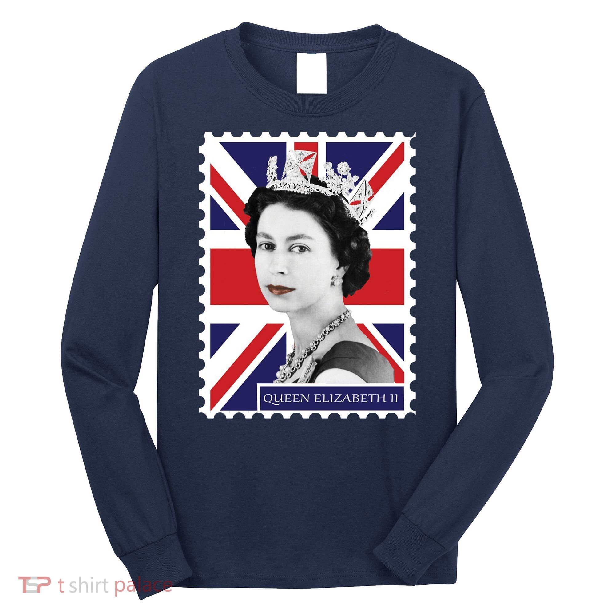Queen Elizabeth II England Stamp Long Sleeve Shirt