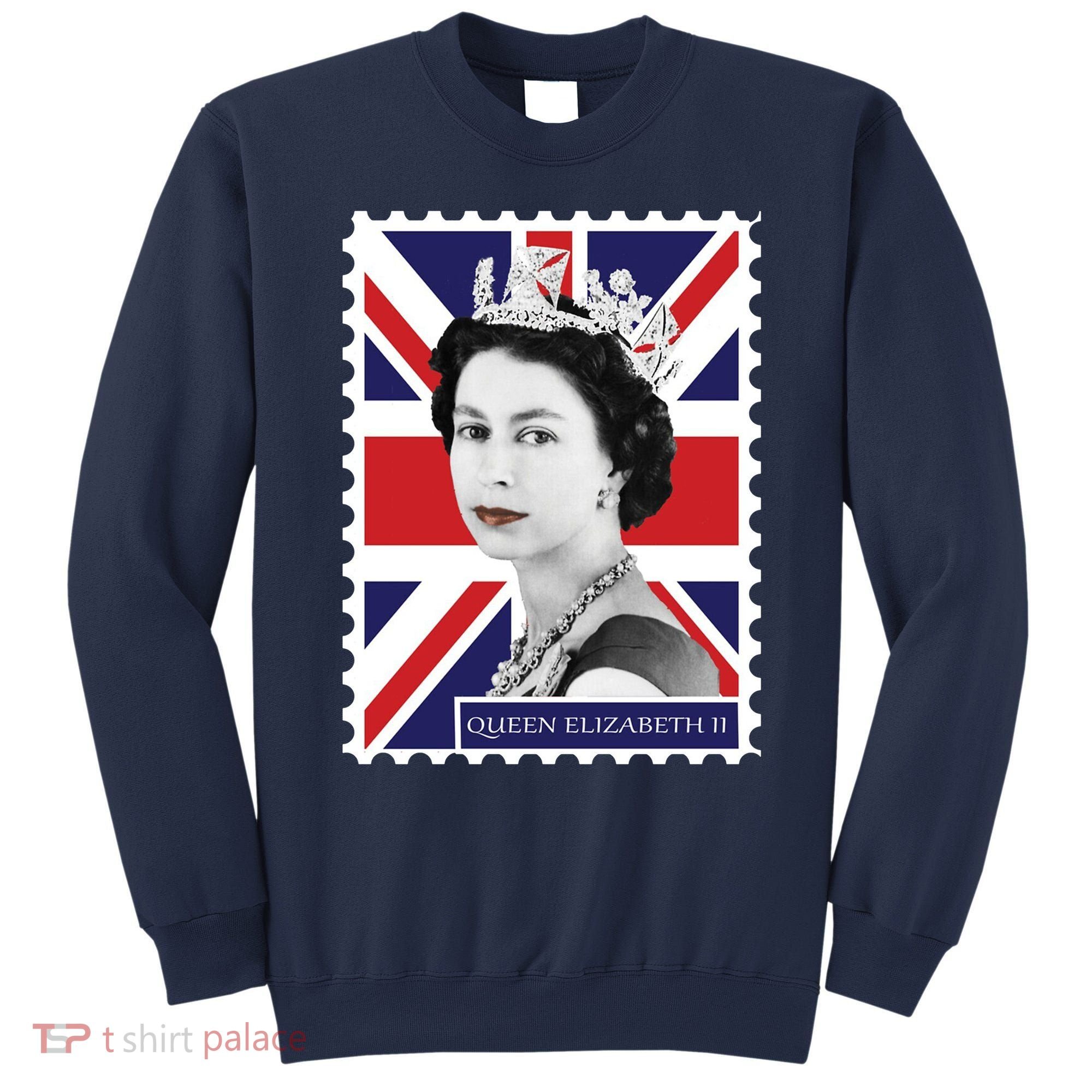 Queen Elizabeth II England Stamp Sweatshirt