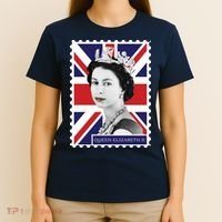 Queen Elizabeth II England Stamp T-Shirt thumb 4