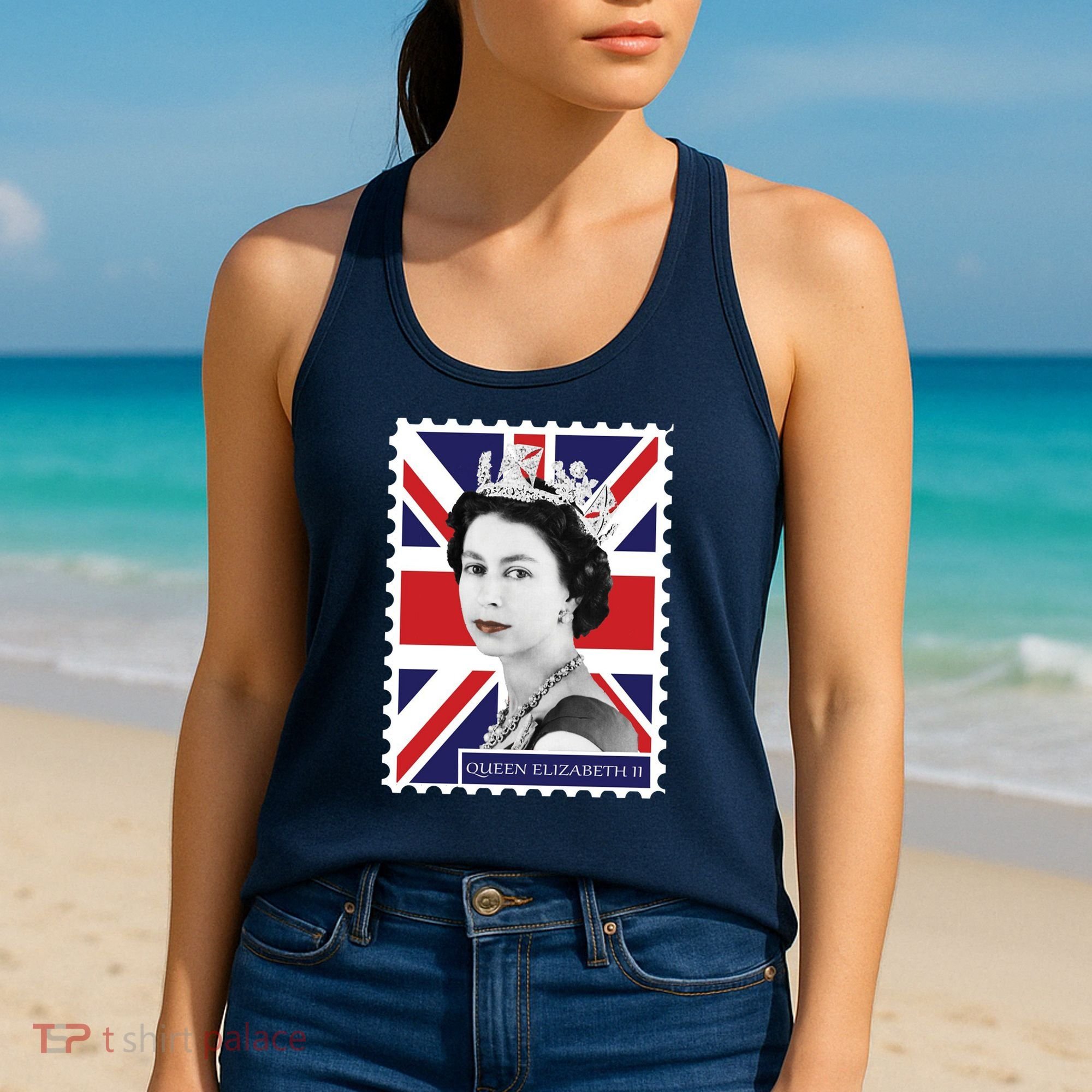 Queen Elizabeth II England Stamp Women's Tank Top