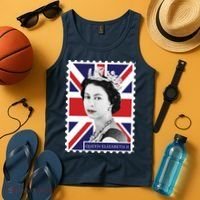 Queen Elizabeth II England Stamp Tank Top thumb 4