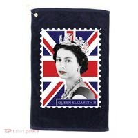 Queen Elizabeth II England Stamp Golf Towel thumb 0