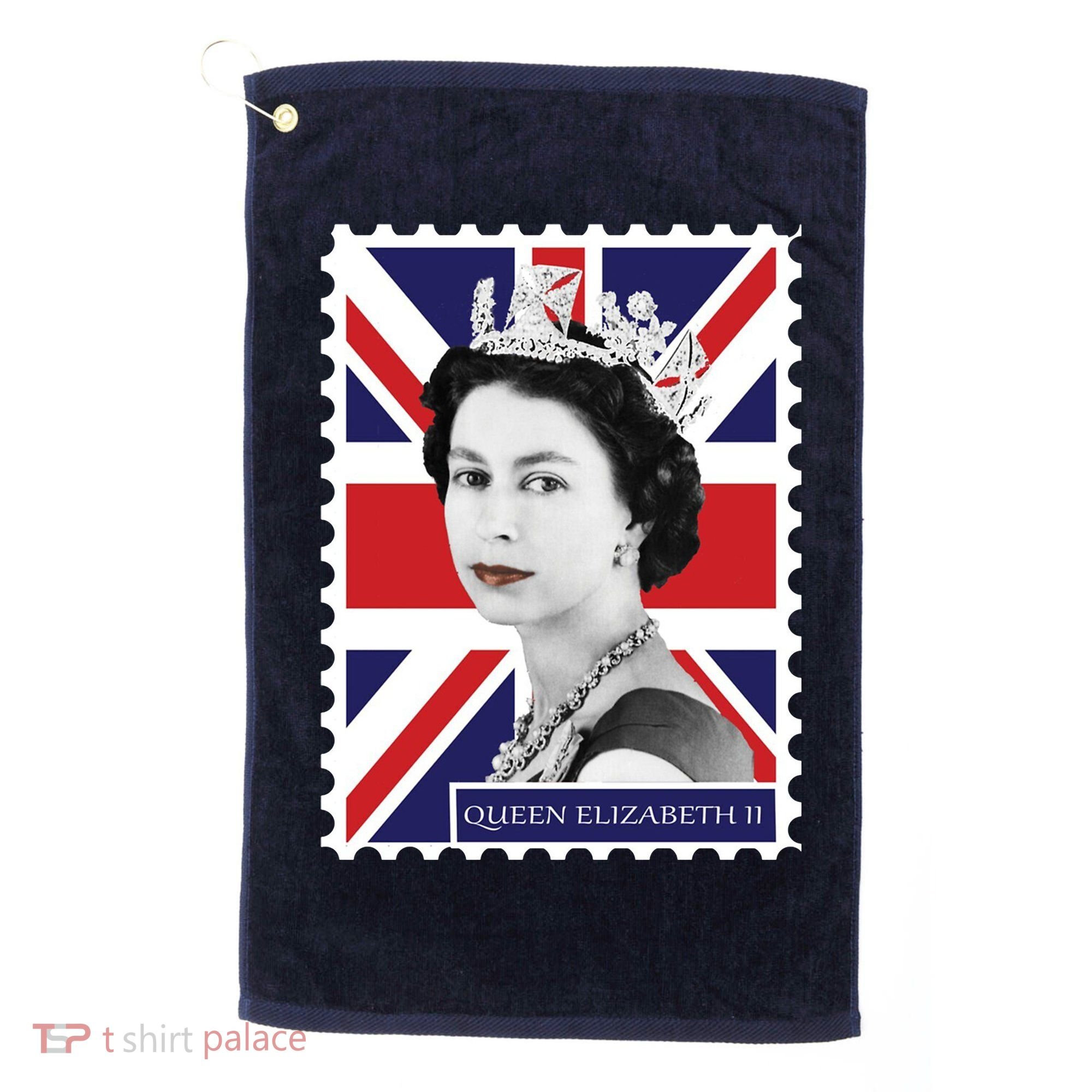 Queen Elizabeth II England Stamp Golf Towel