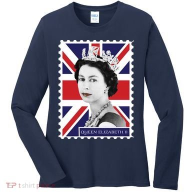 Queen Elizabeth II England Stamp Women's Long Sleeve Shirt