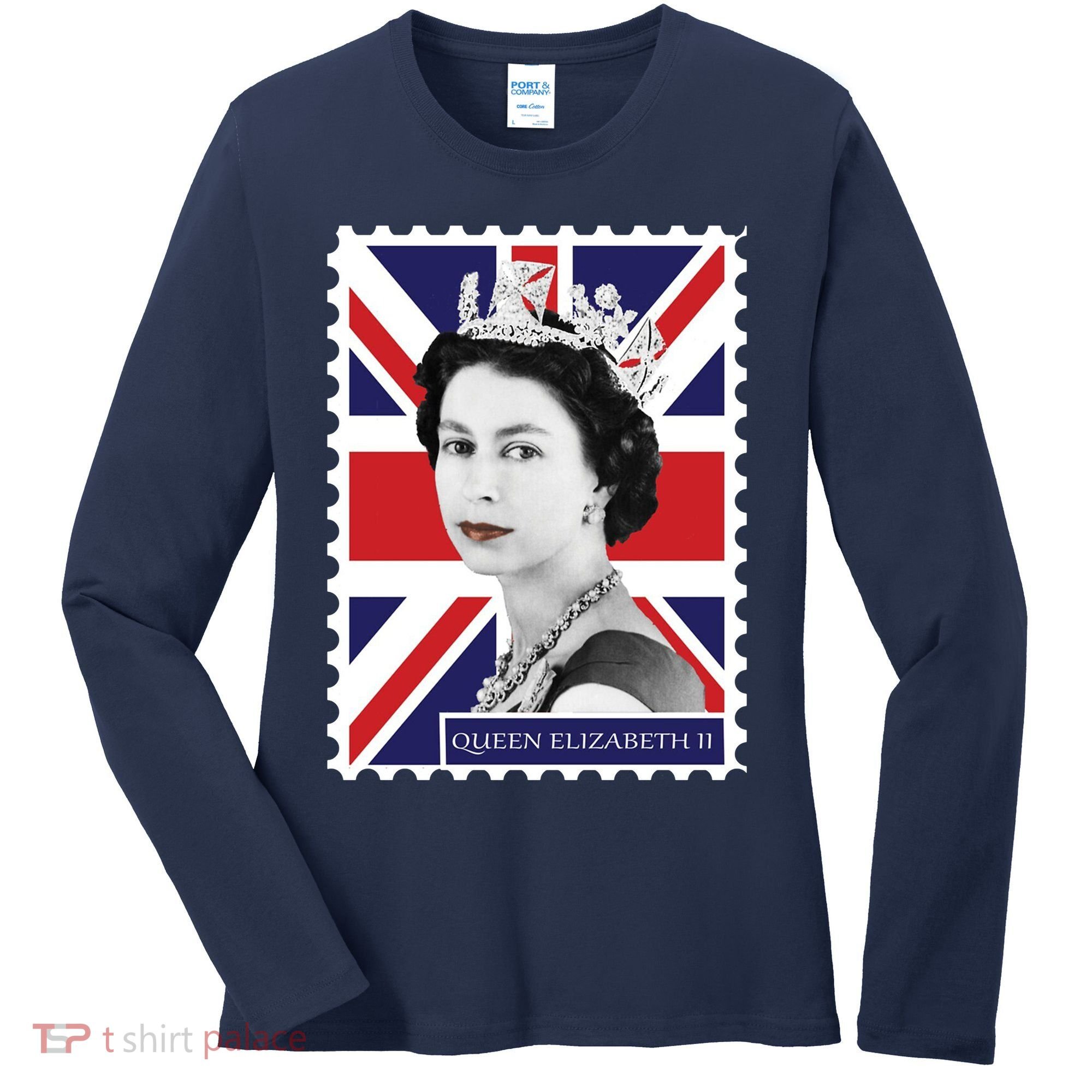 Queen Elizabeth II England Stamp Women's Long Sleeve Shirt