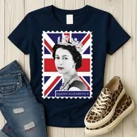 Queen Elizabeth II England Stamp Women's T-Shirt thumb 3