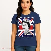 Queen Elizabeth II England Stamp Women's T-Shirt thumb 4
