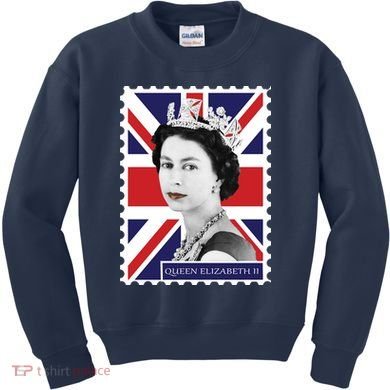 Queen Elizabeth II England Stamp Kids Sweatshirt