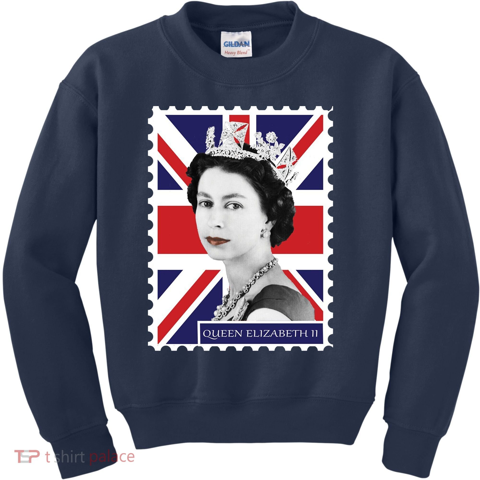 Queen Elizabeth II England Stamp Kids Sweatshirt