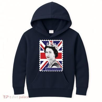 Queen Elizabeth II England Stamp Kids Hoodie